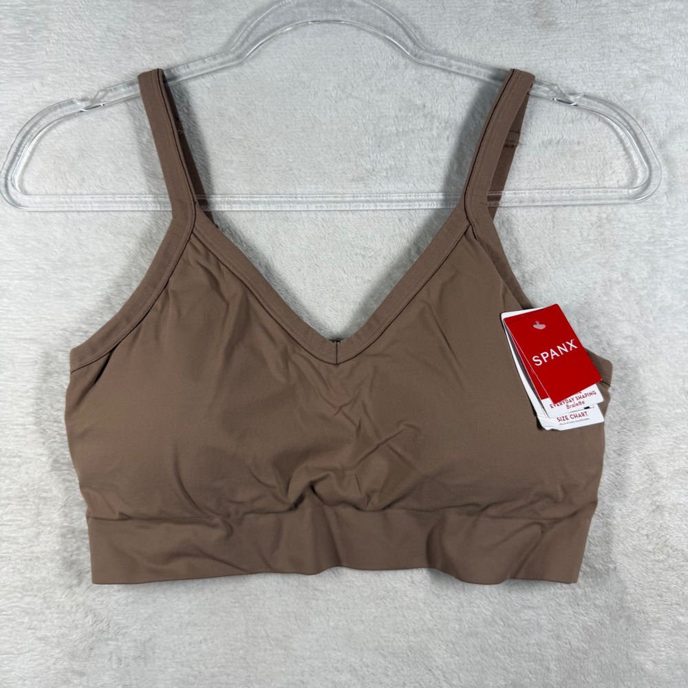 Spanx EcoCare Everyday Shaping Bralette Cafe Au Lait Brown 30064R Womens 1X NEW